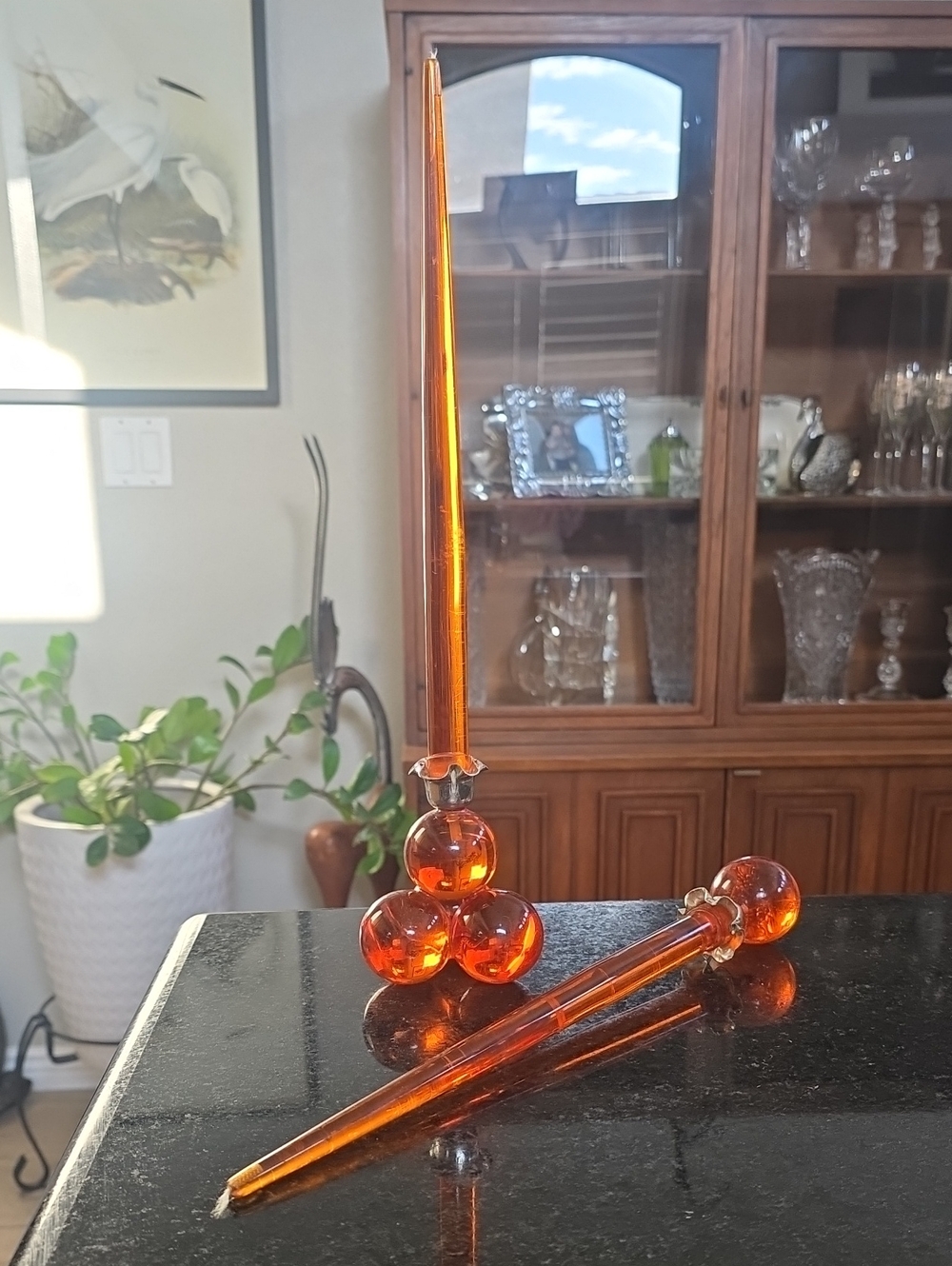 Vintage Lucite Candlestick and Holder